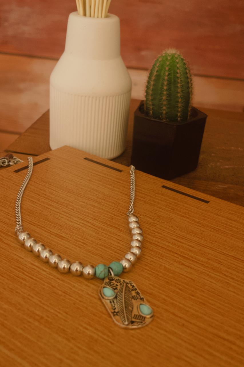 Colar Placa Turquoise